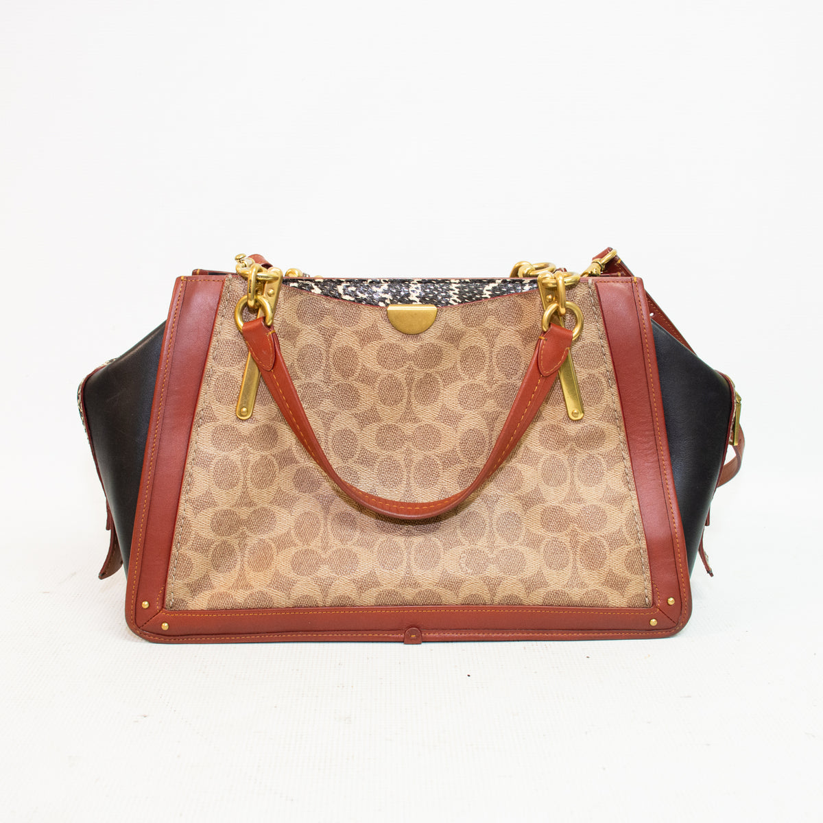 Coach 38845 Dreamer Signature Canvas Snakeskin Purse