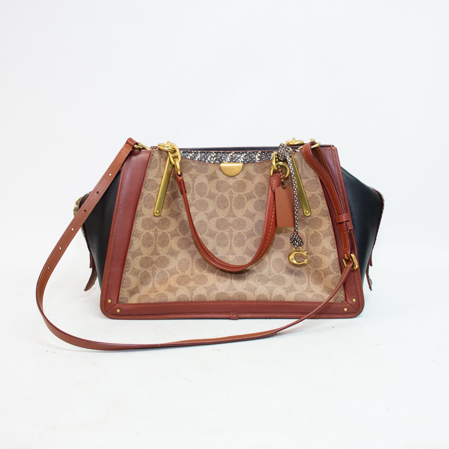 Coach 38845 Dreamer Signature Canvas Snakeskin Purse