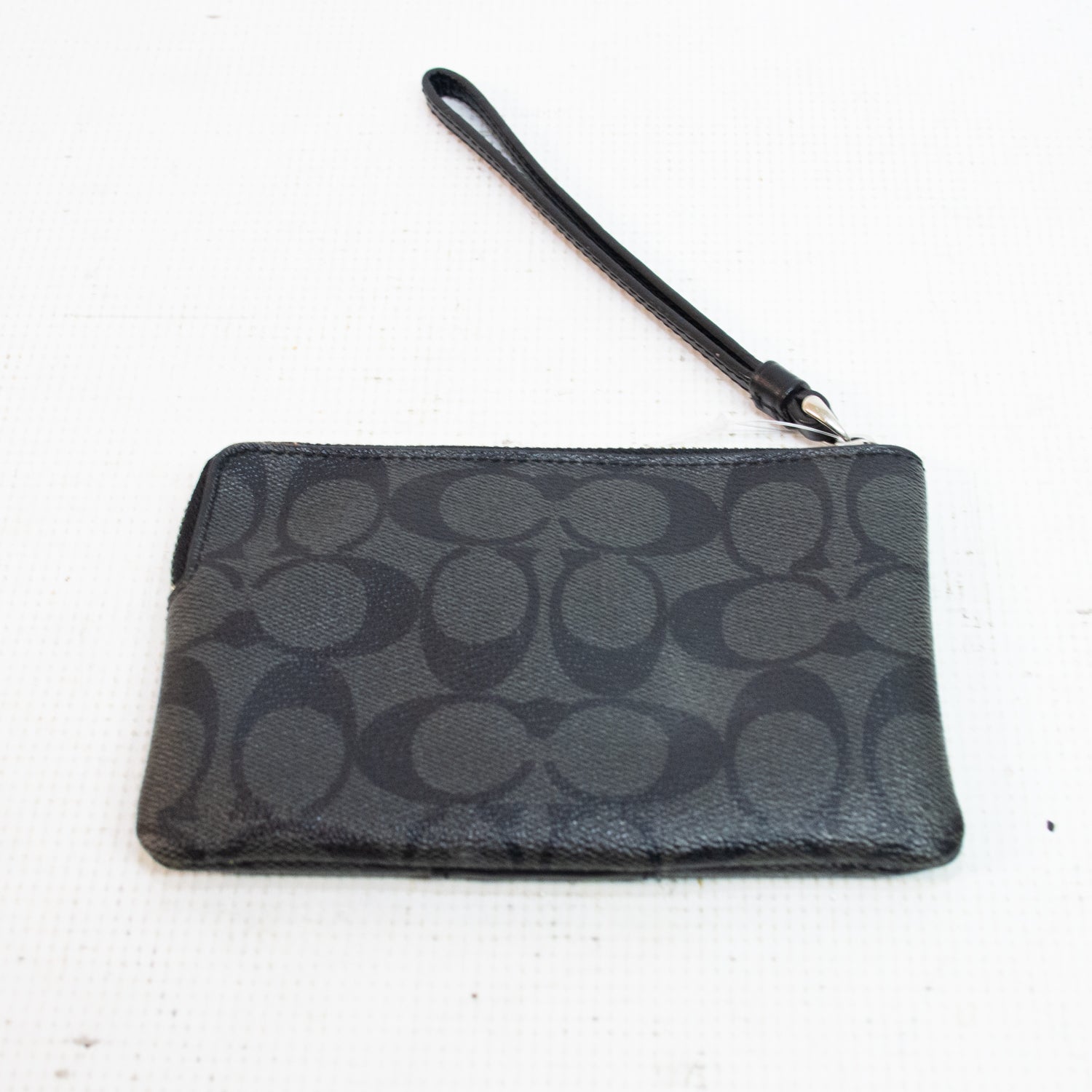 Coach Signature Canvas Corner Zip Wristlet