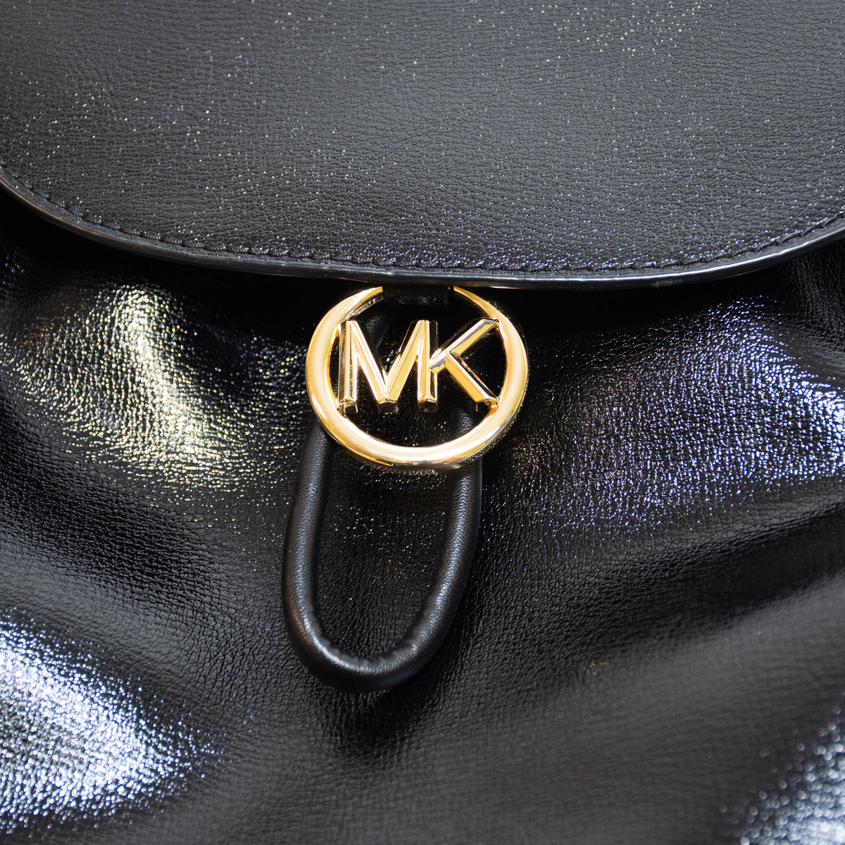 Michael Kors Cheryl Black Leather Medium Backpack
