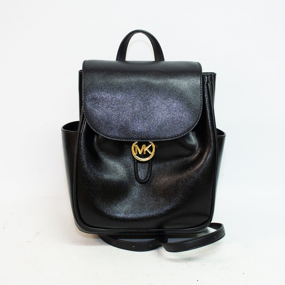 Michael Kors Cheryl Black Leather Medium Backpack