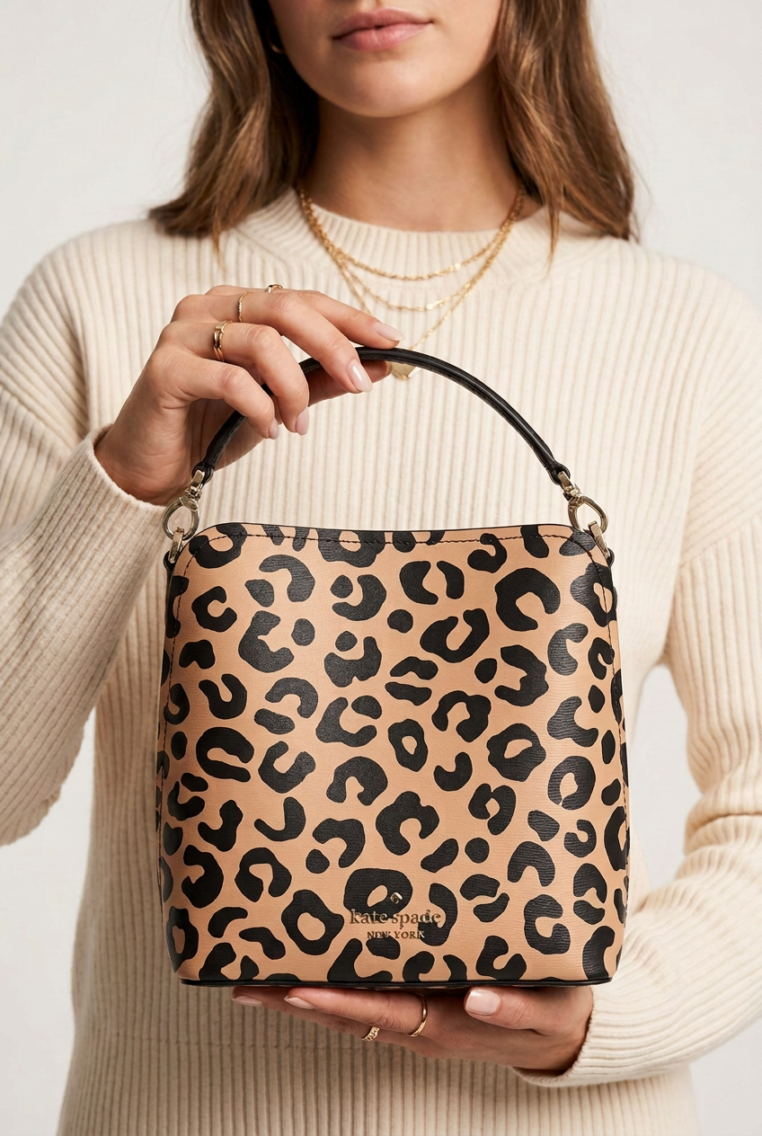 Kate Spade Darcy Leopard Print Bucket Bag