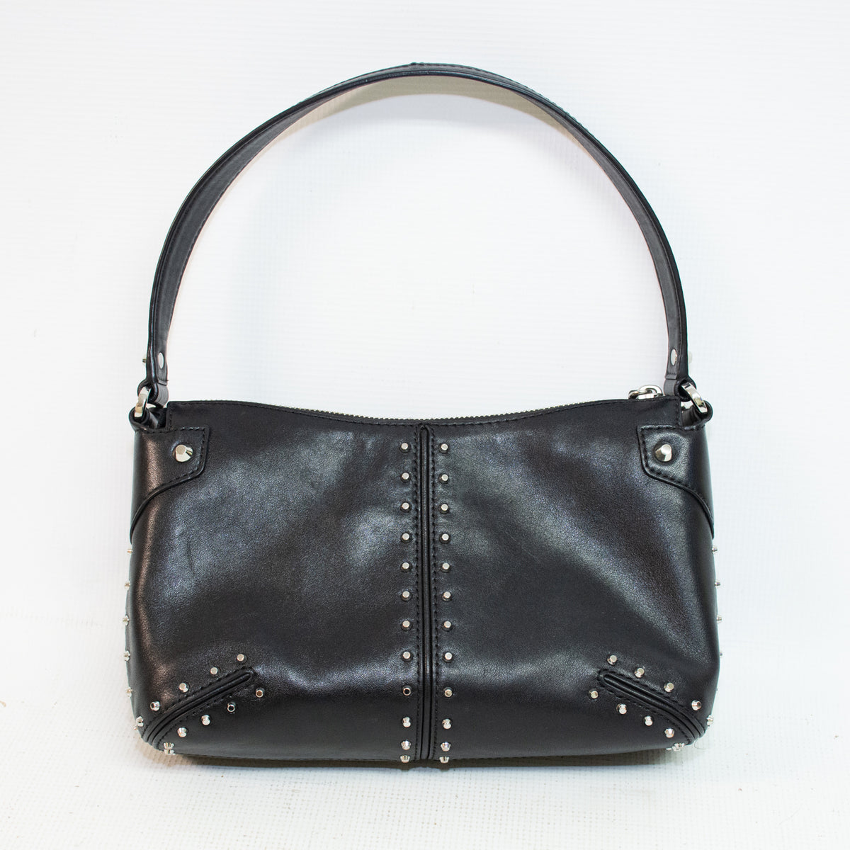 Michael Kors Astor Black Studded Leather Shoulder Bag