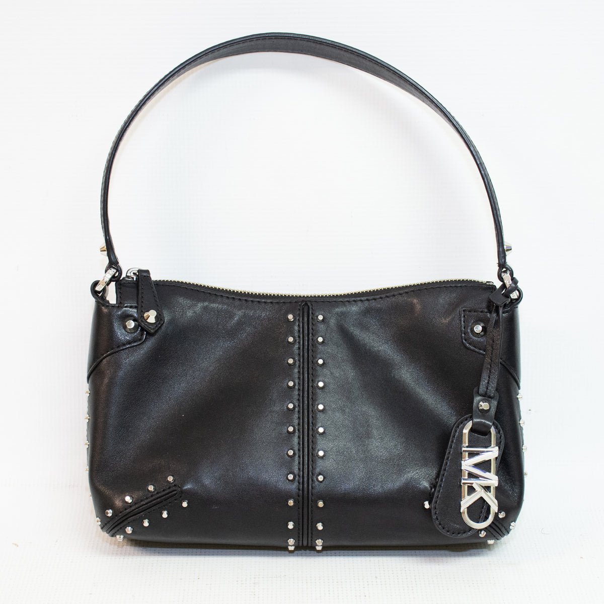 Michael Kors Astor Black Studded Leather Shoulder Bag