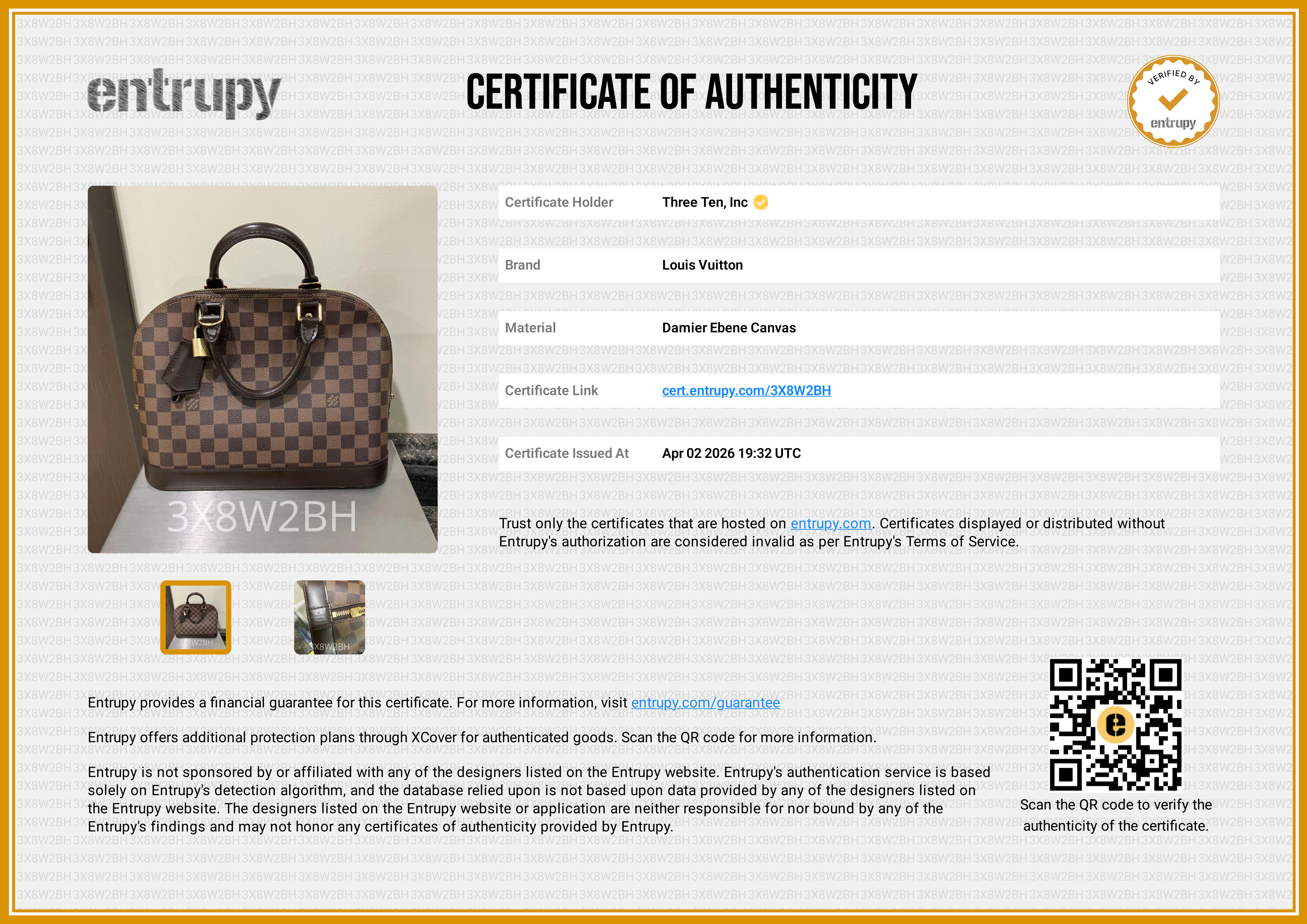 Louis Vuitton Alma PM Damier Ebene Purse - N53151
