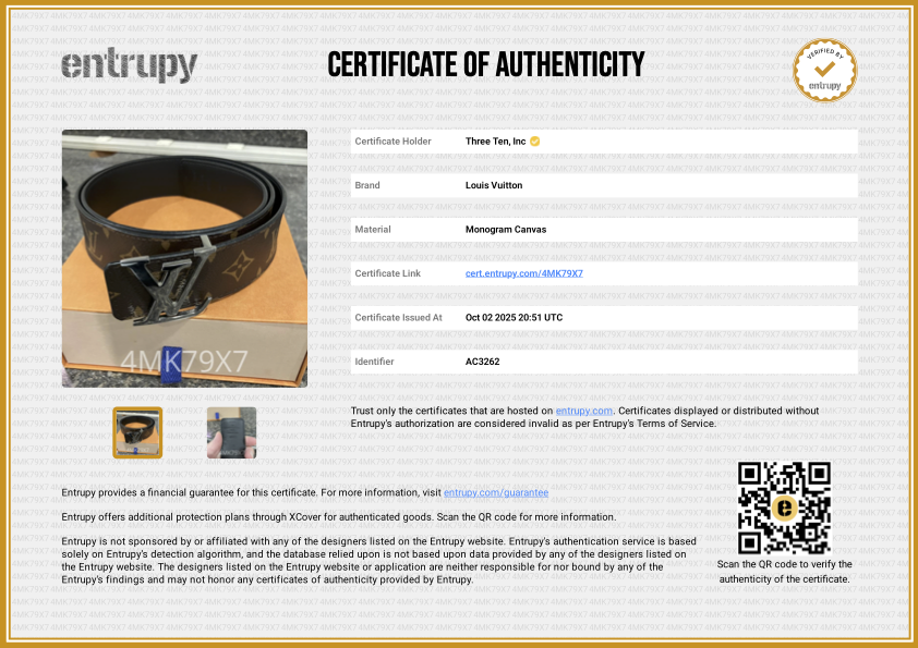 Louis Vuitton 40mm Reversible Monogram Belt 38" - M9821