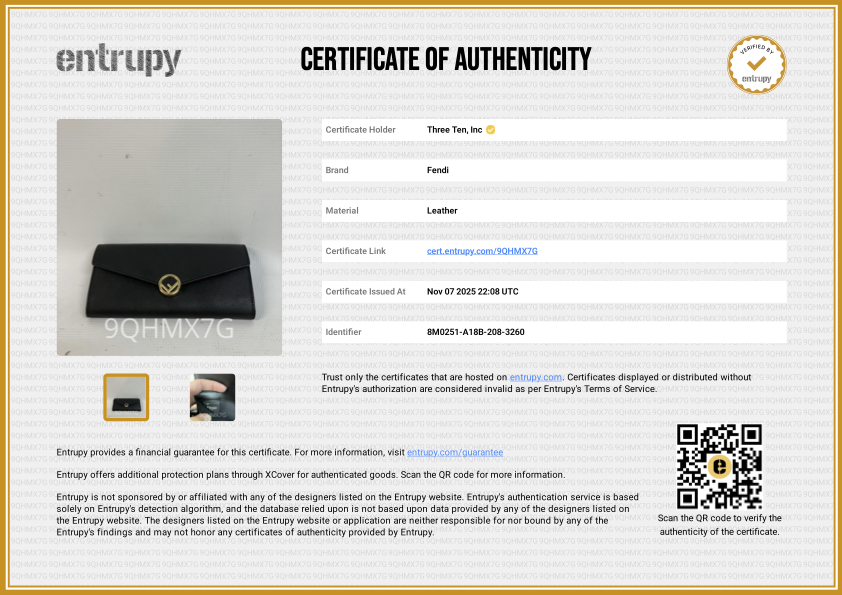 Fendi Nero Calf Leather Wallet