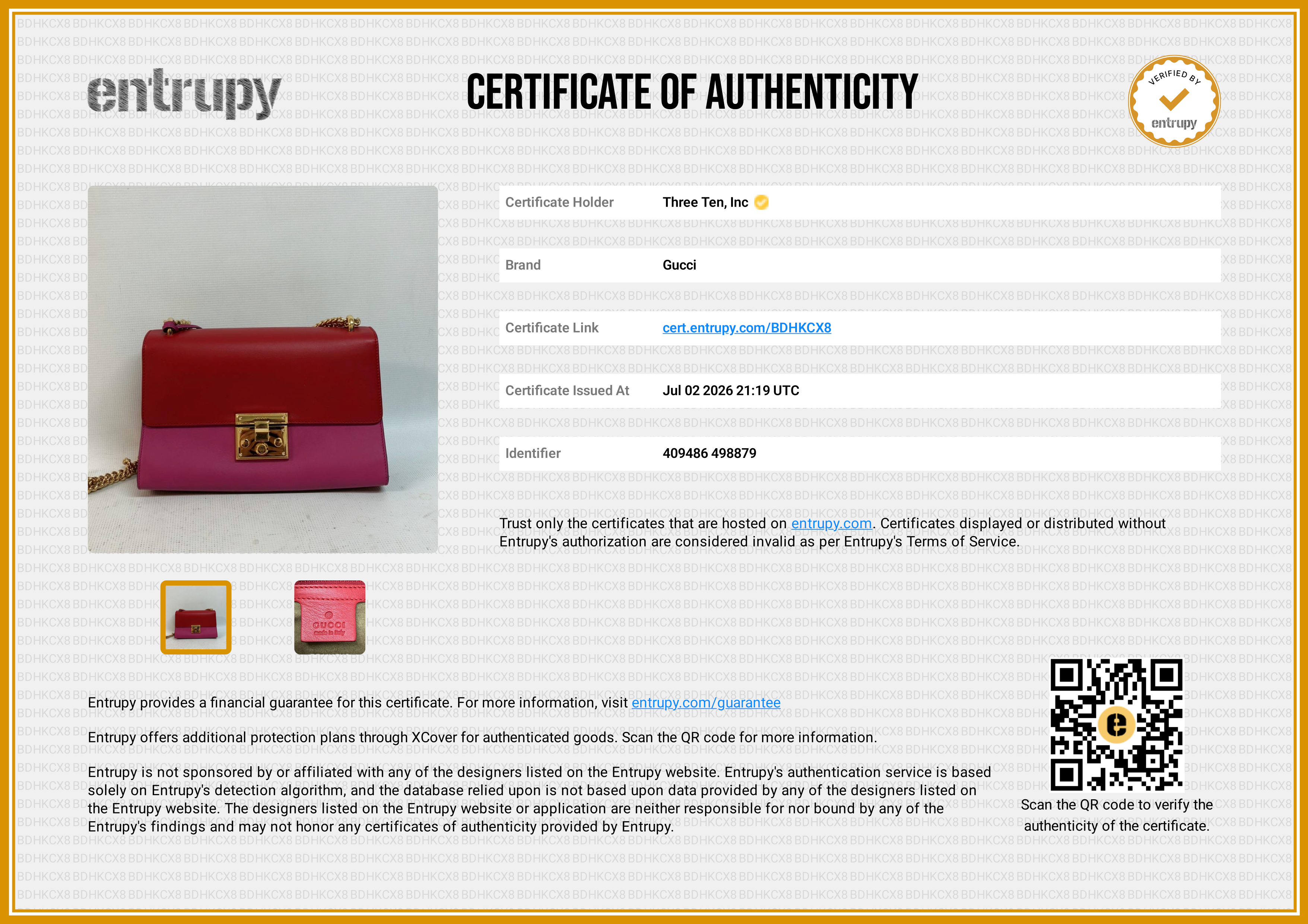 Gucci 409486 Red/Pink Leather Padlock Medium Shoulder Bag