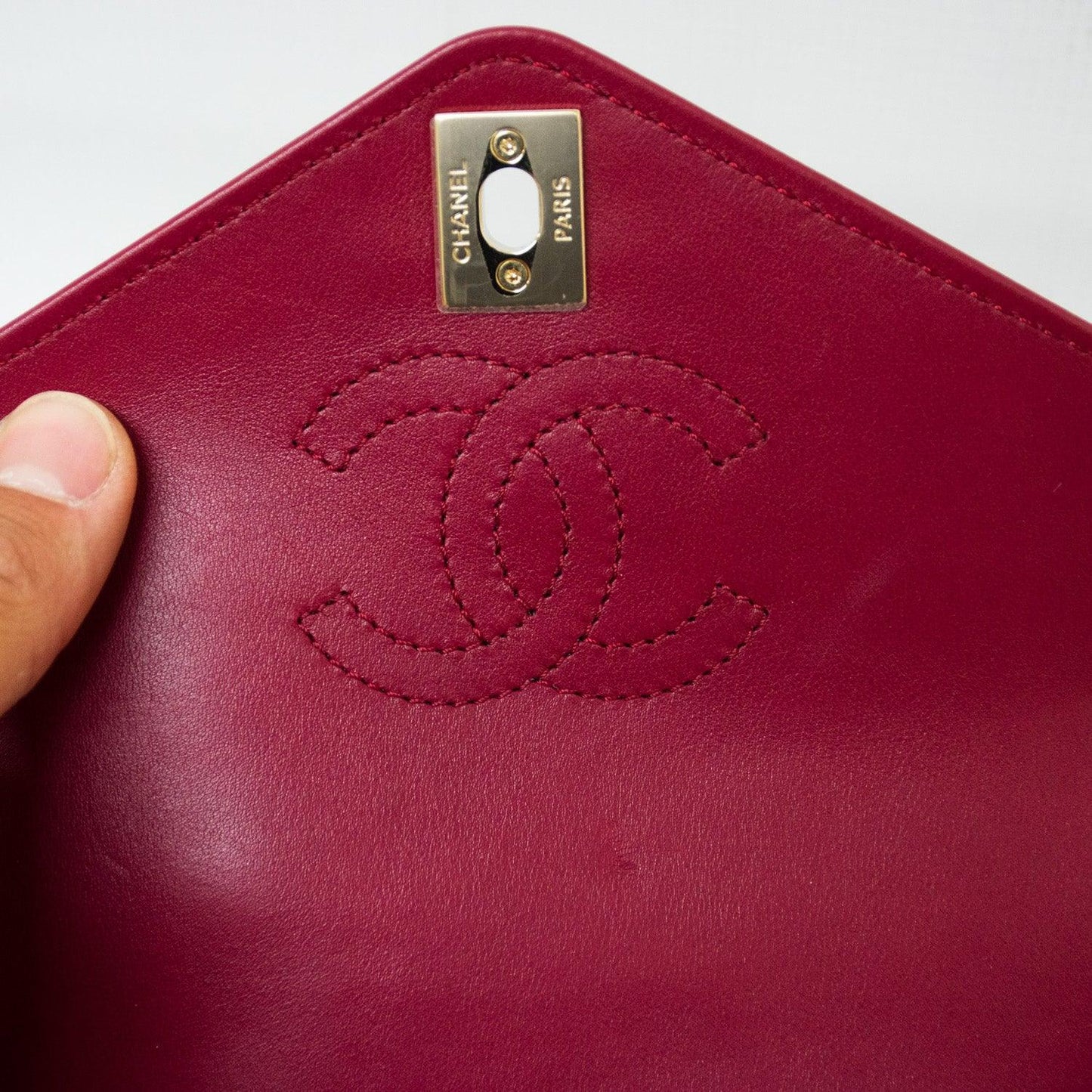 Chanel Calfskin Leather Small Chevron Handbag