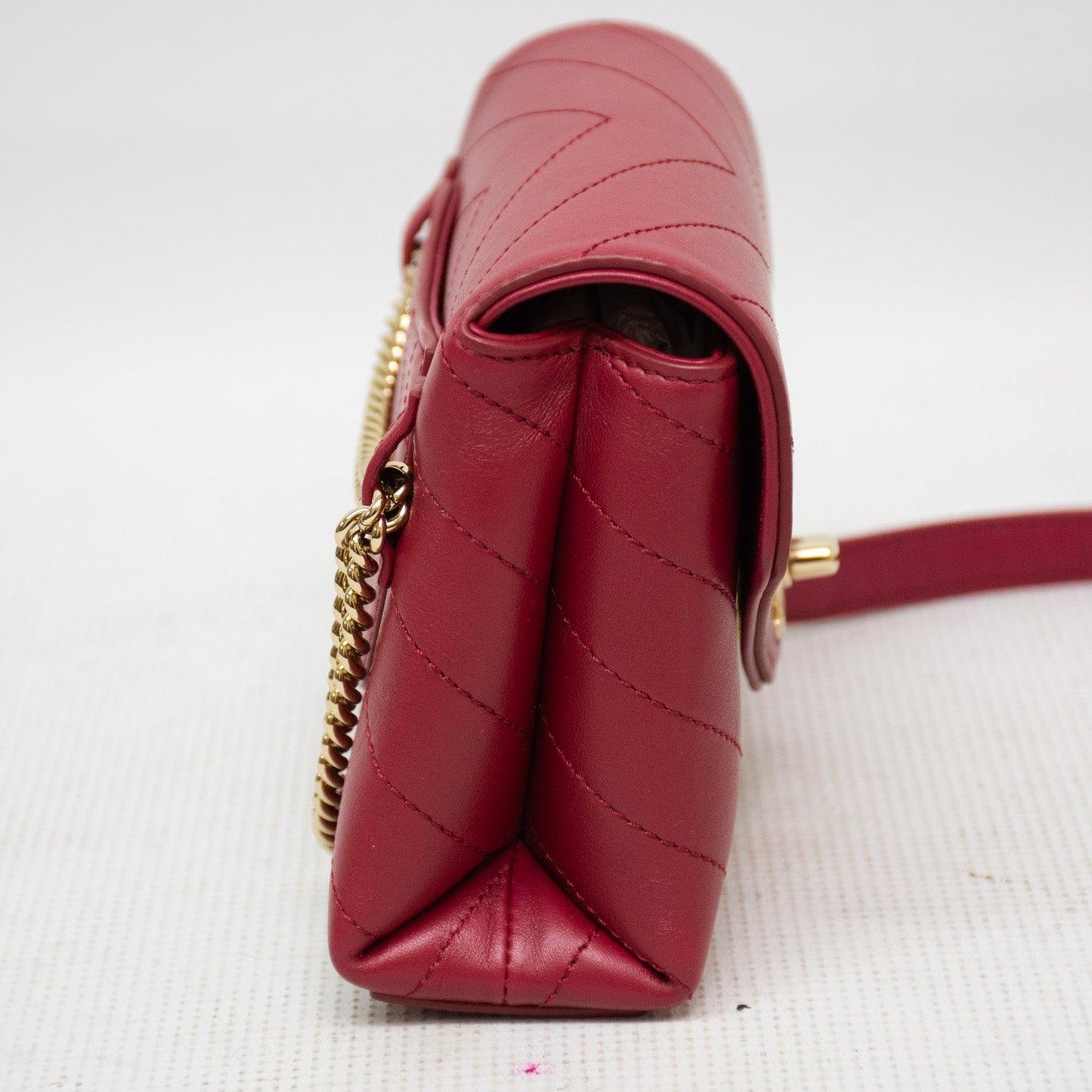 Chanel Calfskin Leather Small Chevron Handbag