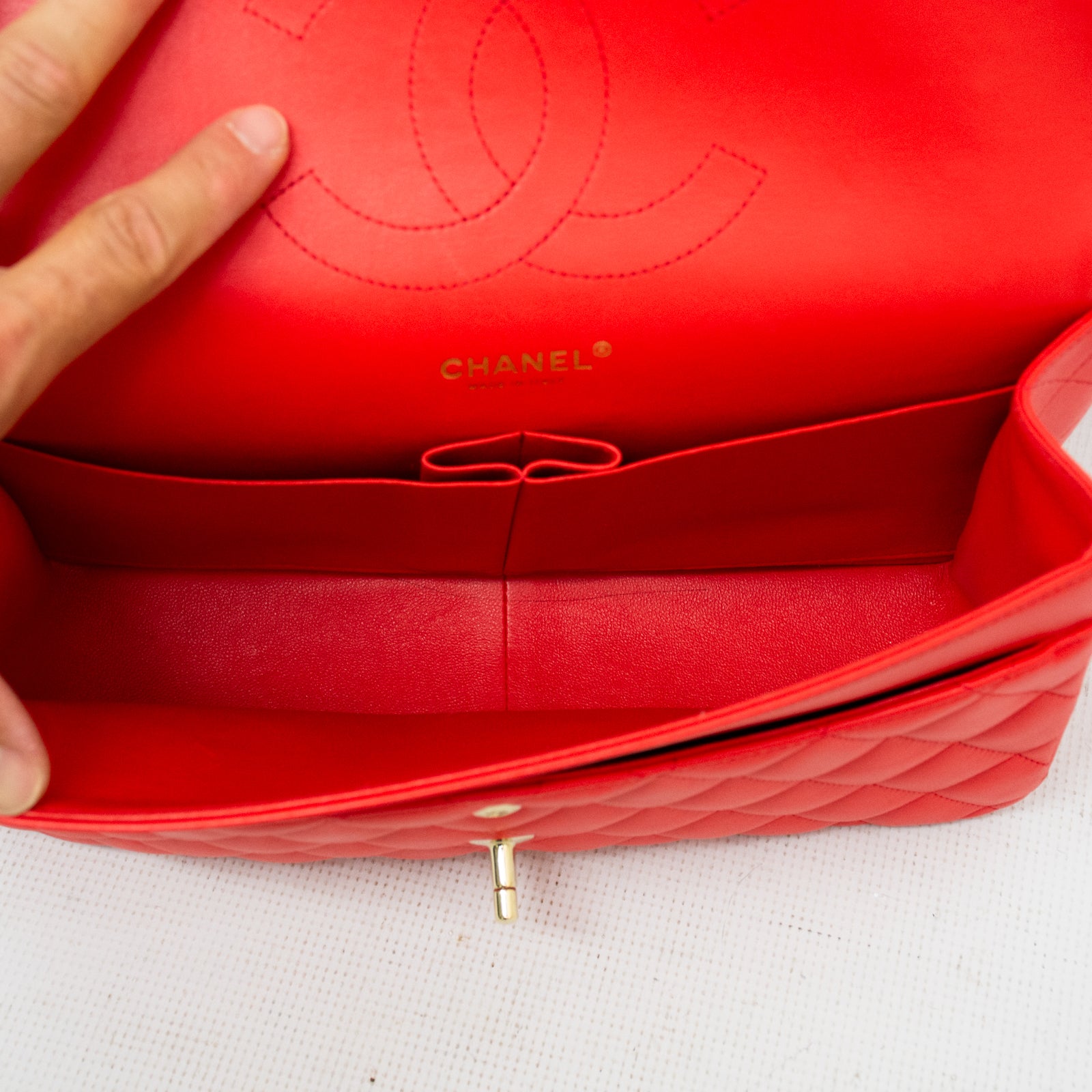 Chanel Jumbo Boy Flap - Red Lambskin Leather - A58600Y04059