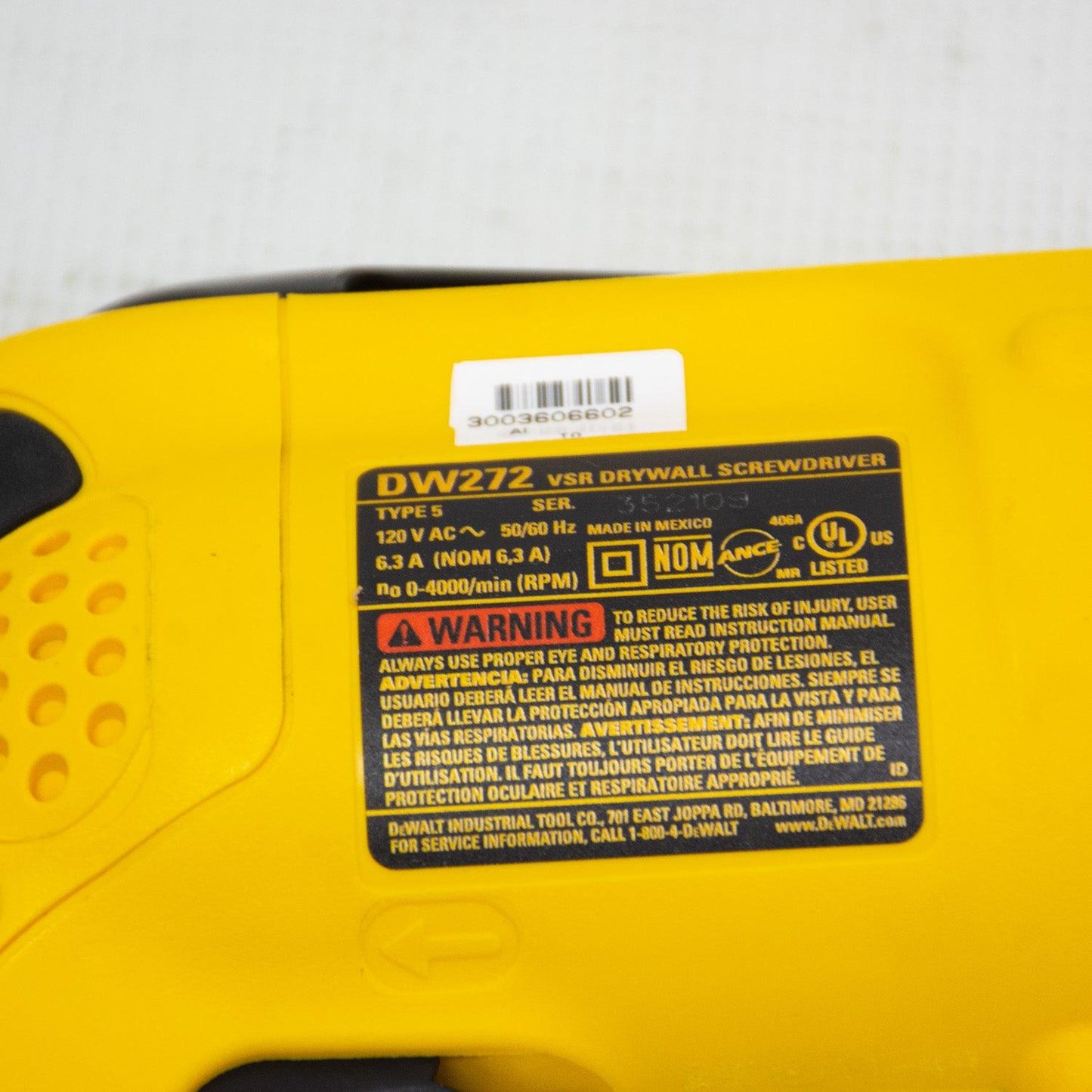 DEALT DW272 VSR Drywall Screwdriver
