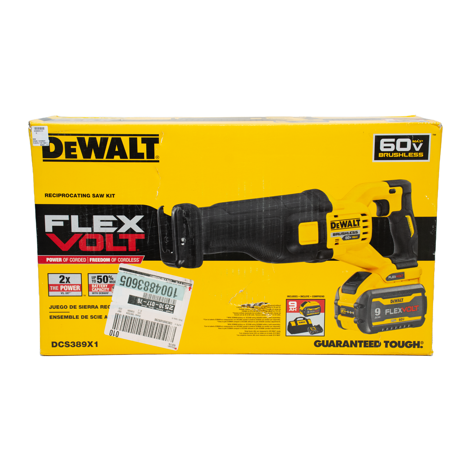 DEWALT DCS389X1 Flexvolt 60V Max Cordless Reciprocating Saw Kit