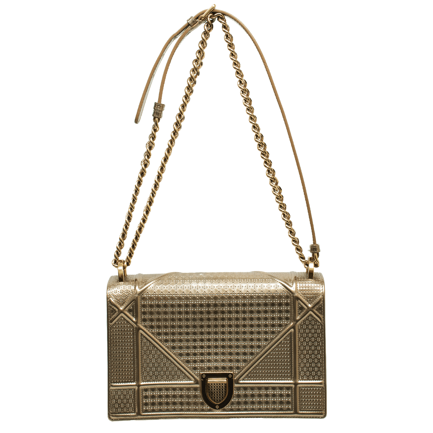 Dior Micro Cannage Diorama - Gold Metallic Purse