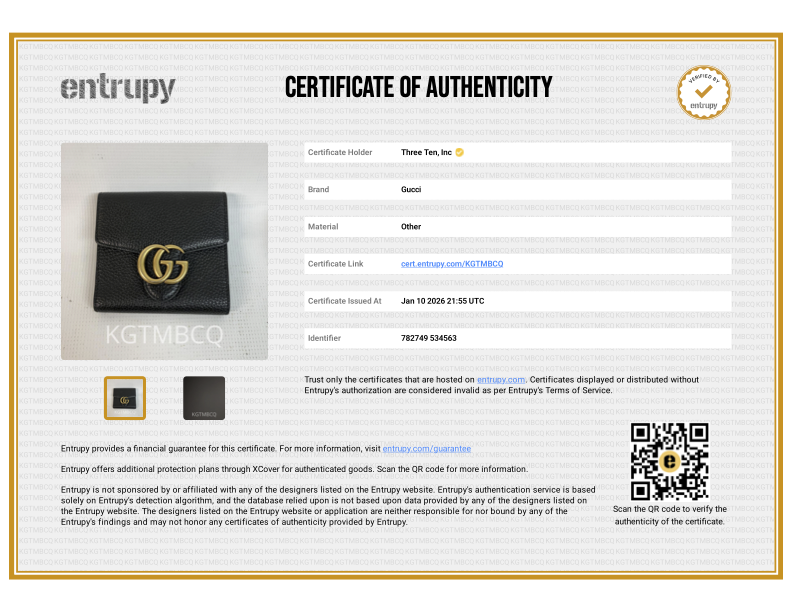 Gucci 782749 Black Folded Marmont Leather Wallet