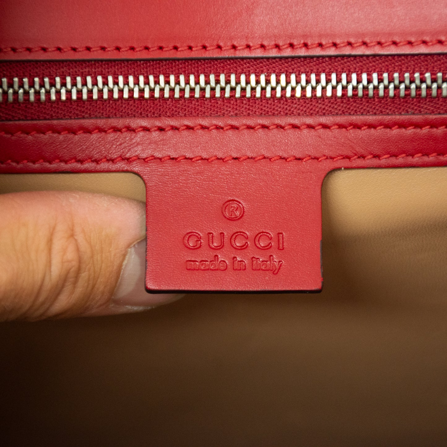 Gucci 453750 Shoulder Handbag 2-Way Lilith Bamboo Coral Snake - Red Leather