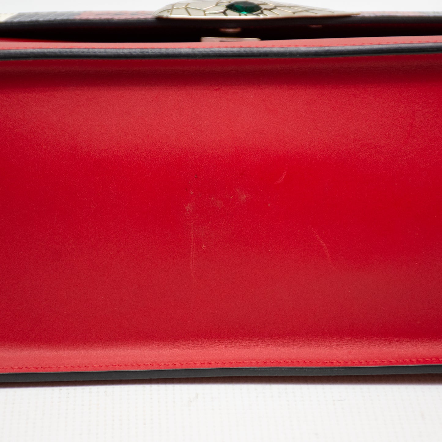 Gucci 453750 Shoulder Handbag 2-Way Lilith Bamboo Coral Snake - Red Leather