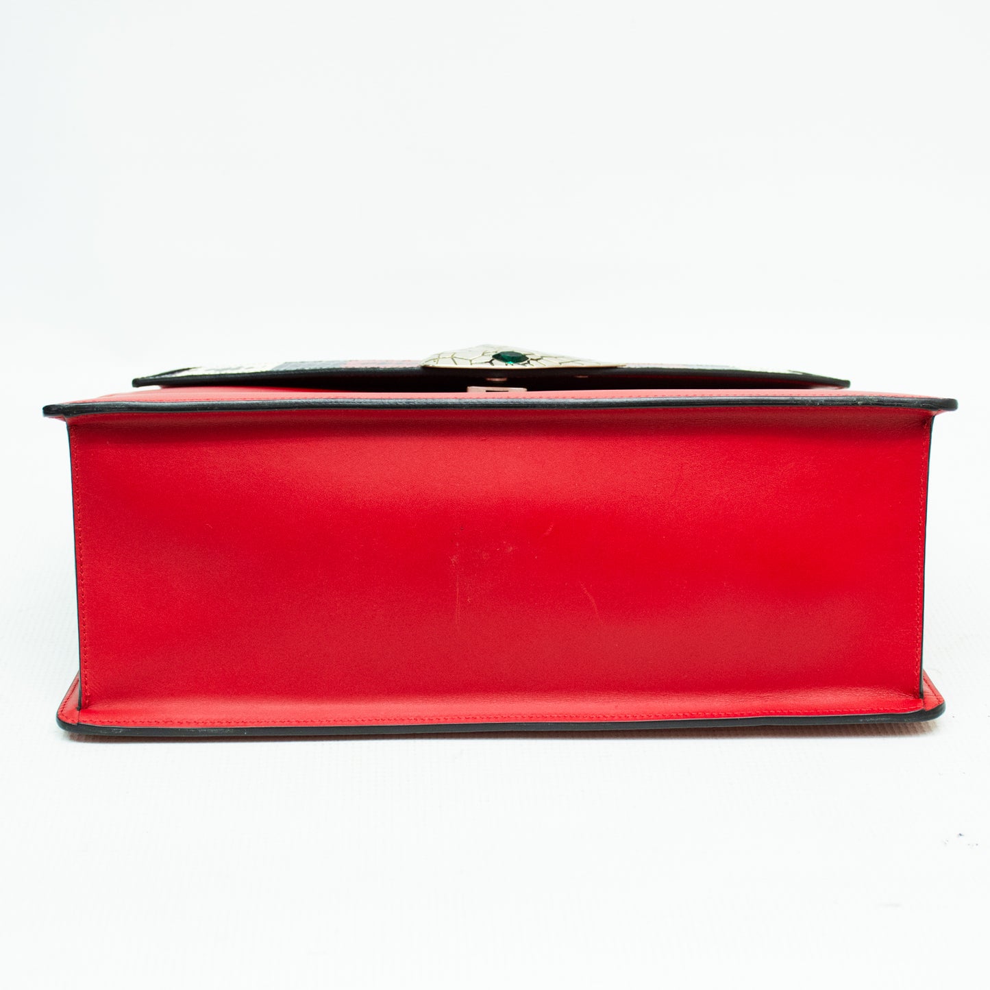 Gucci 453750 Shoulder Handbag 2-Way Lilith Bamboo Coral Snake - Red Leather