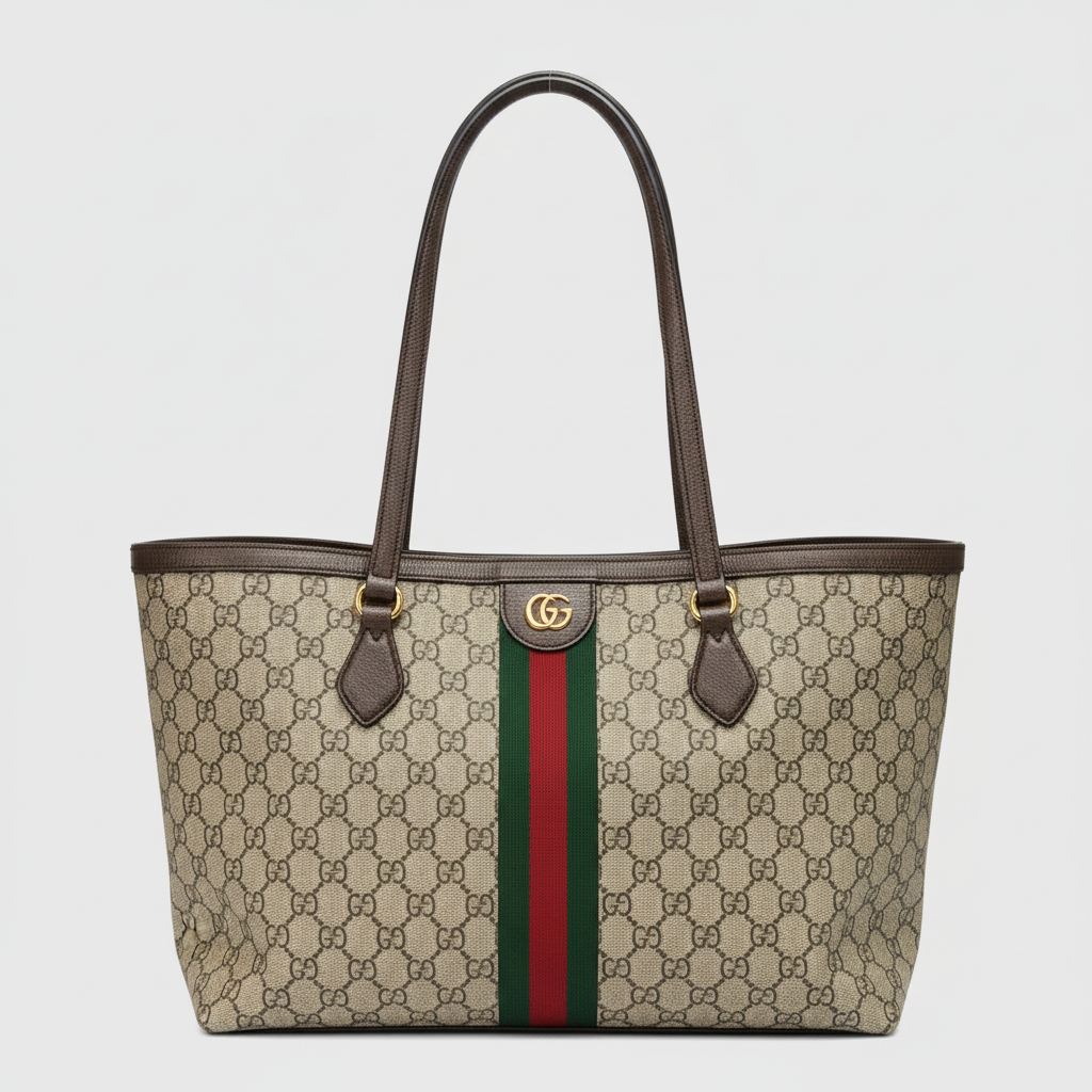 Gucci Ophidia Green & Red Large Tote Bag
