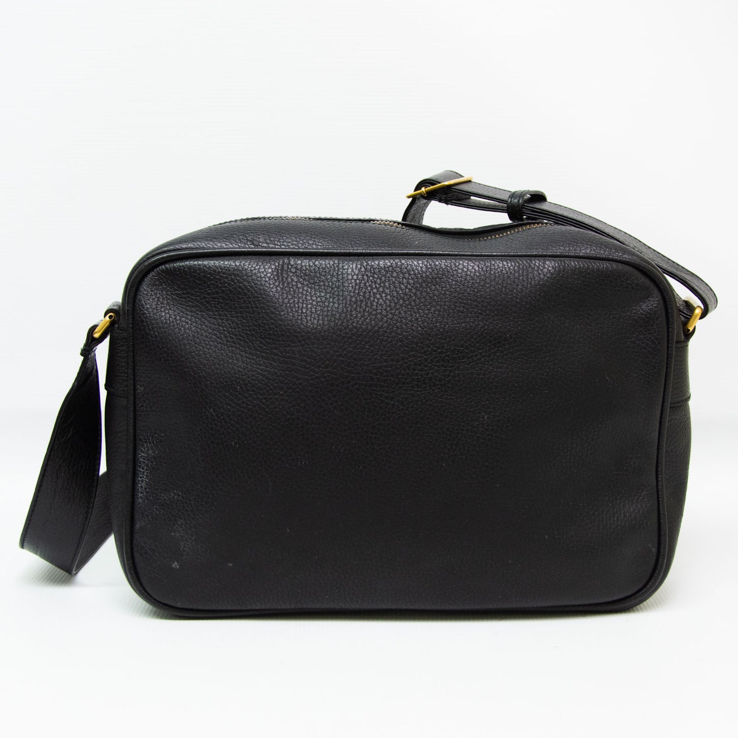 Gucci Crossbody Large Logo Web Print Black Leather Messenger Bag