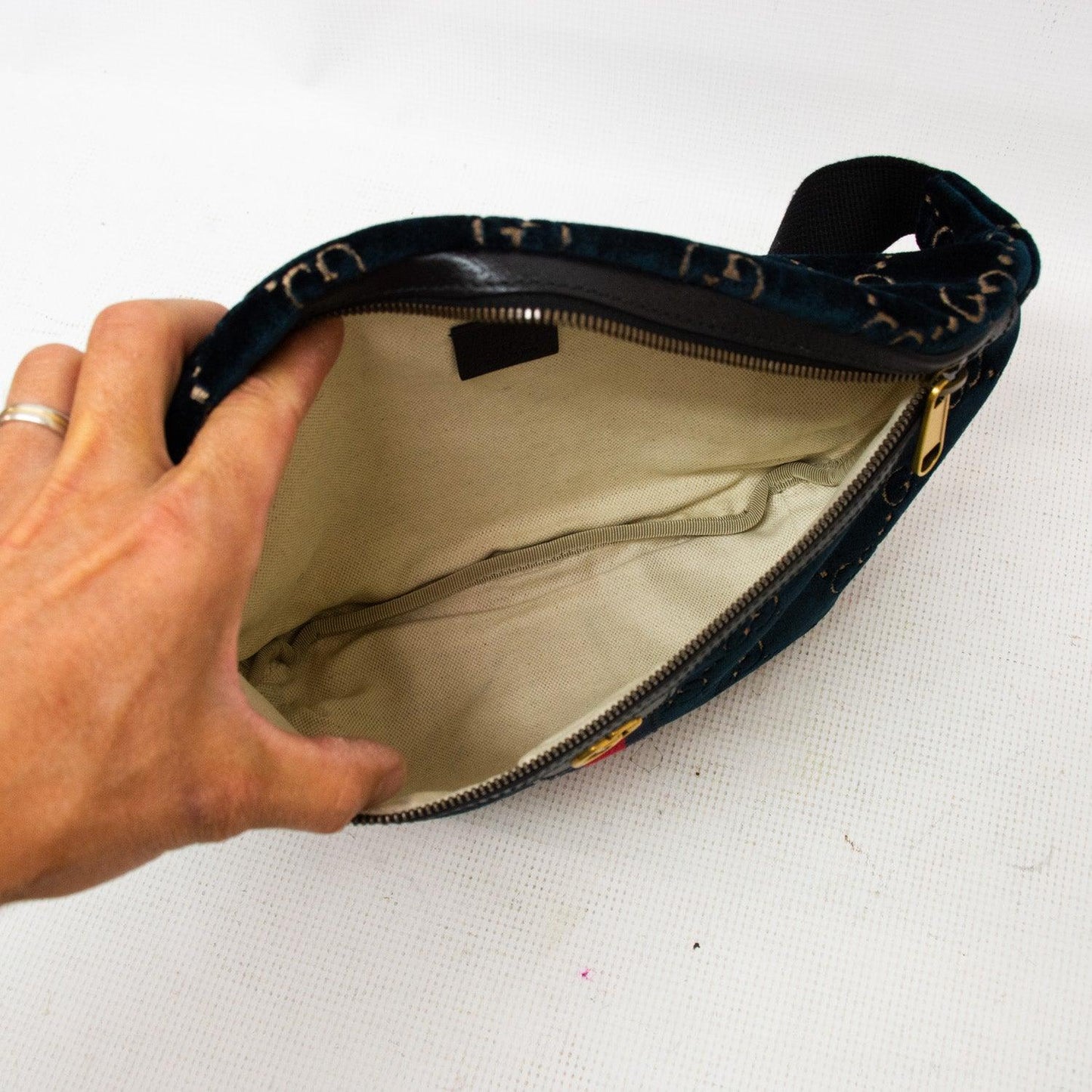 Gucci Dark Green Velvet Fanny Pack