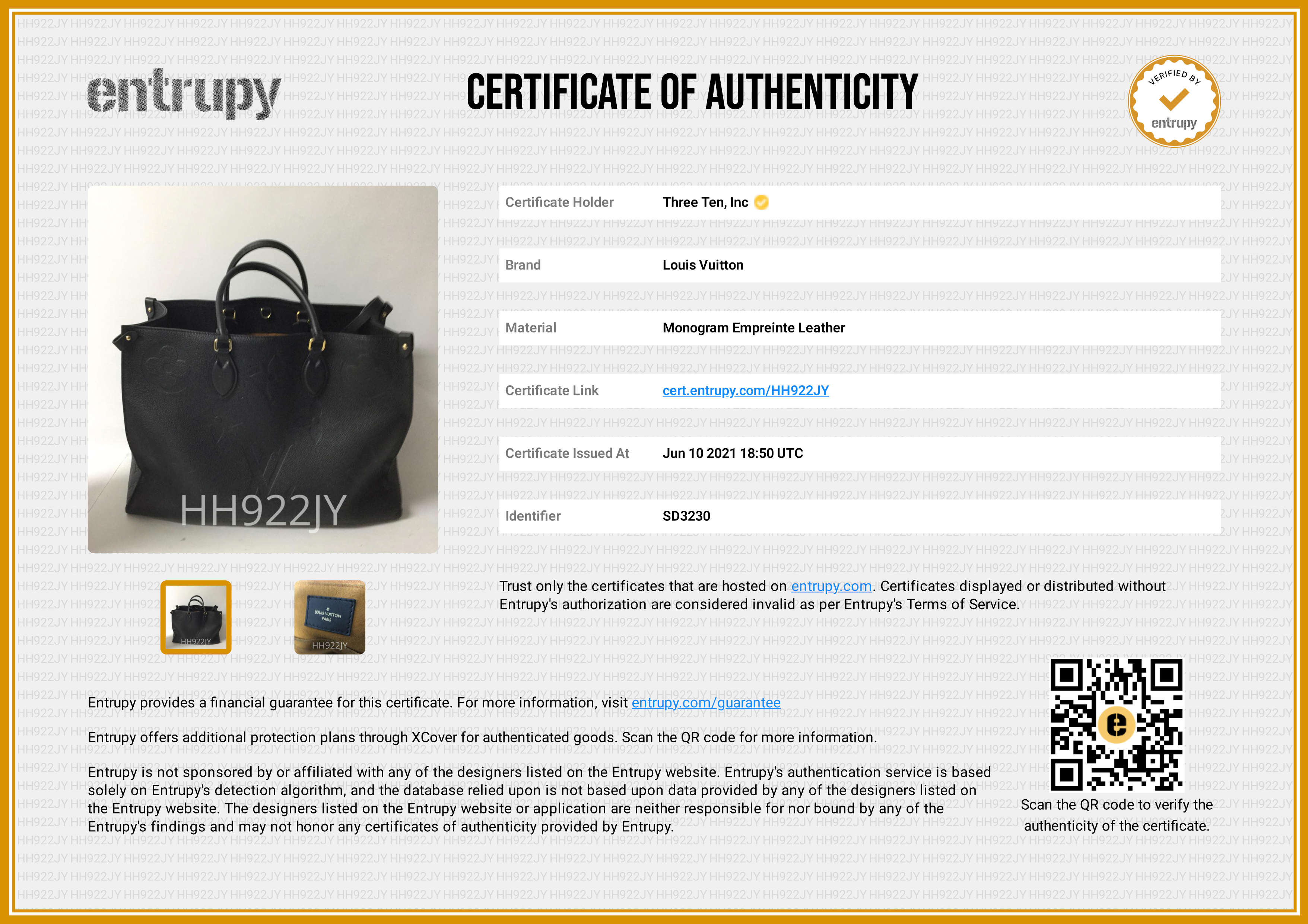 Louis Vuitton M44925 OnTheGo Empreinte Black Tote