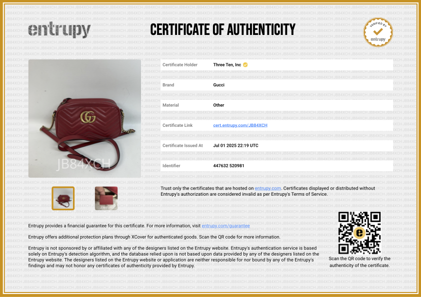 Gucci GG Marmont Red Leather Cross Body Bag - 447632