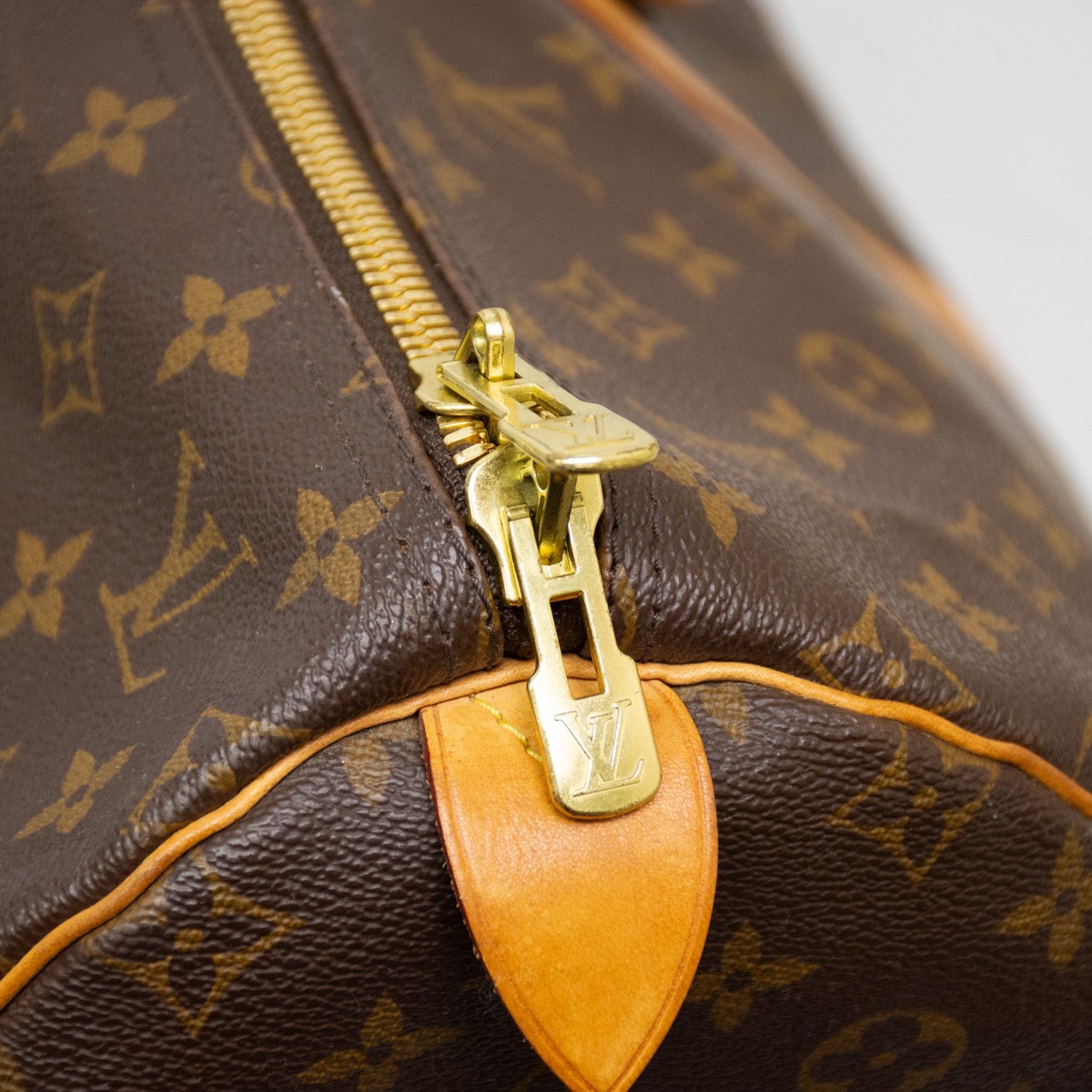Louis Vuitton Keepall 55 MM Brown Leather Duffel Bag