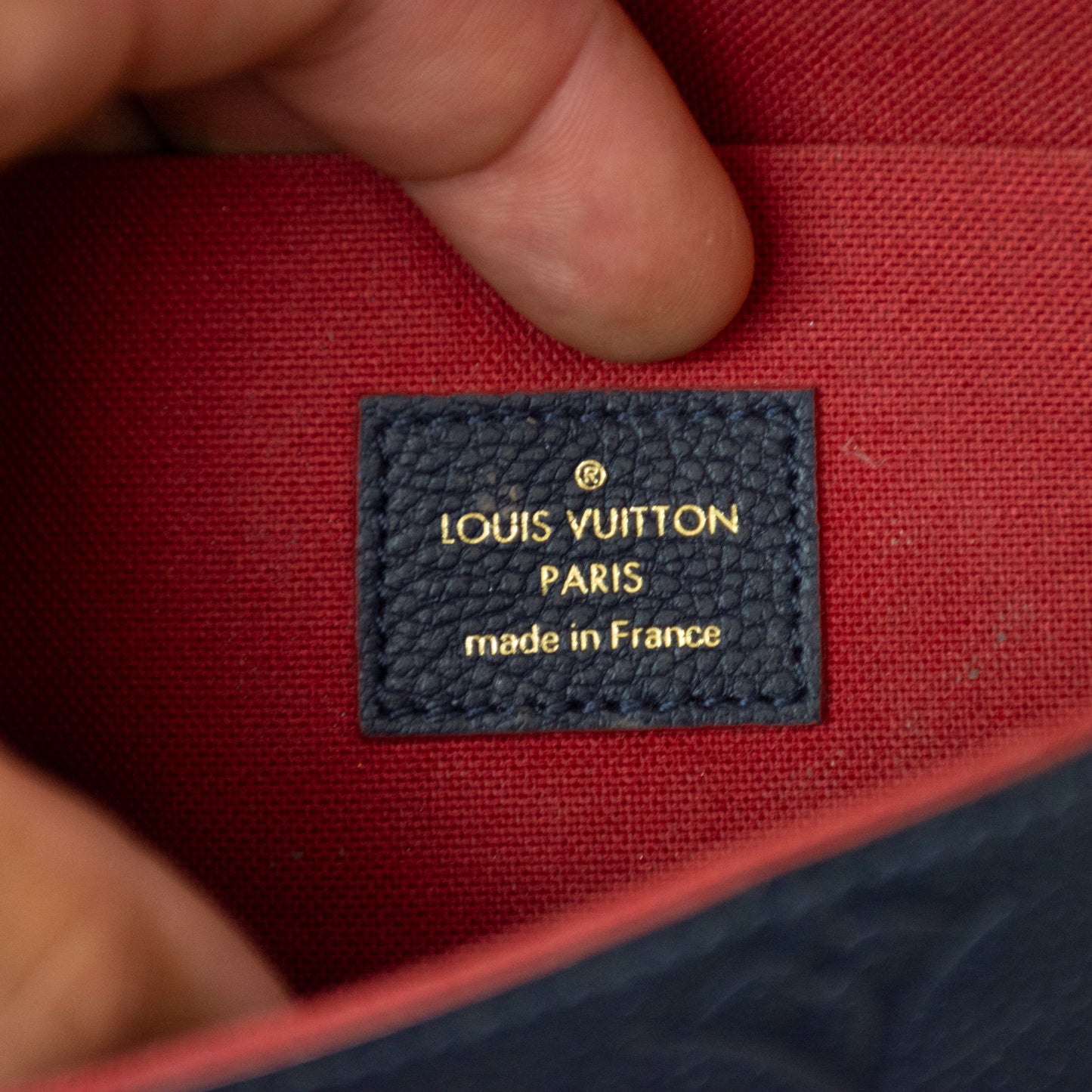 Louis Vuitton M64099 Felicie Monogram Empreinte Pochette - Azul Marino/Rojo