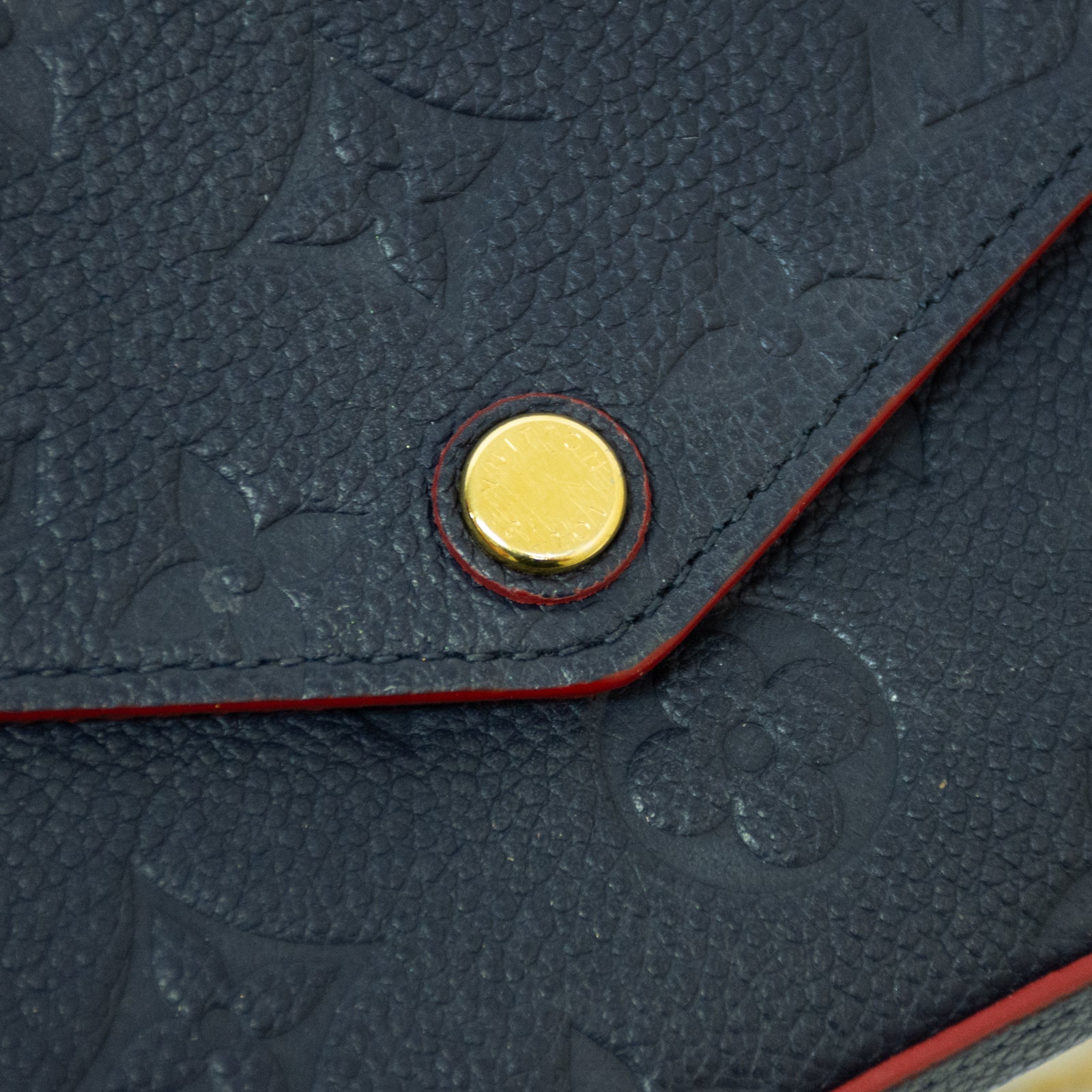 Louis Vuitton Navy & Red Empreinte Leather Monogram Pochette