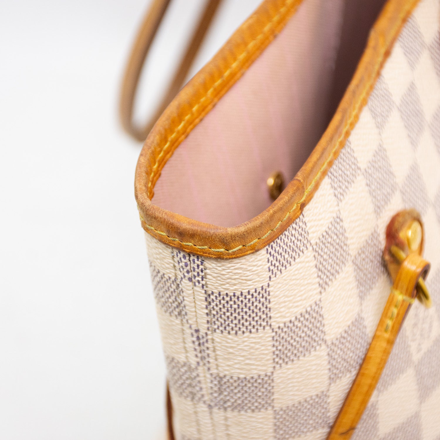 Louis Vuitton Neverfull & Pouchette Damier Azure Creme Handbag Bundle