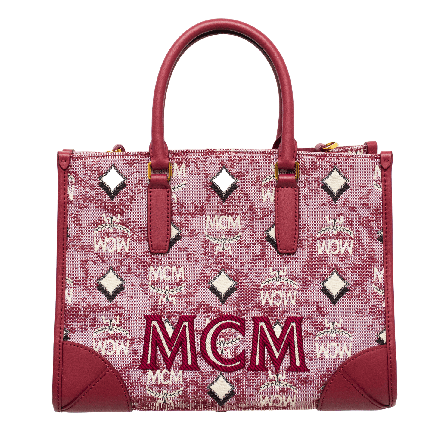 MCM Vintage Jaquard Monogram Canvas 2-Way Bag - MWTBATQ02RE001