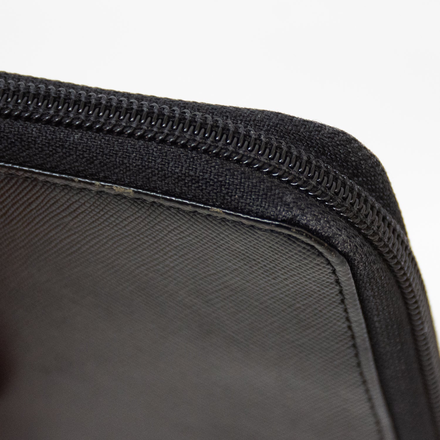 Prada Saffiano Leather Black Mens Zip Around Travel Wallet - 2N0724A