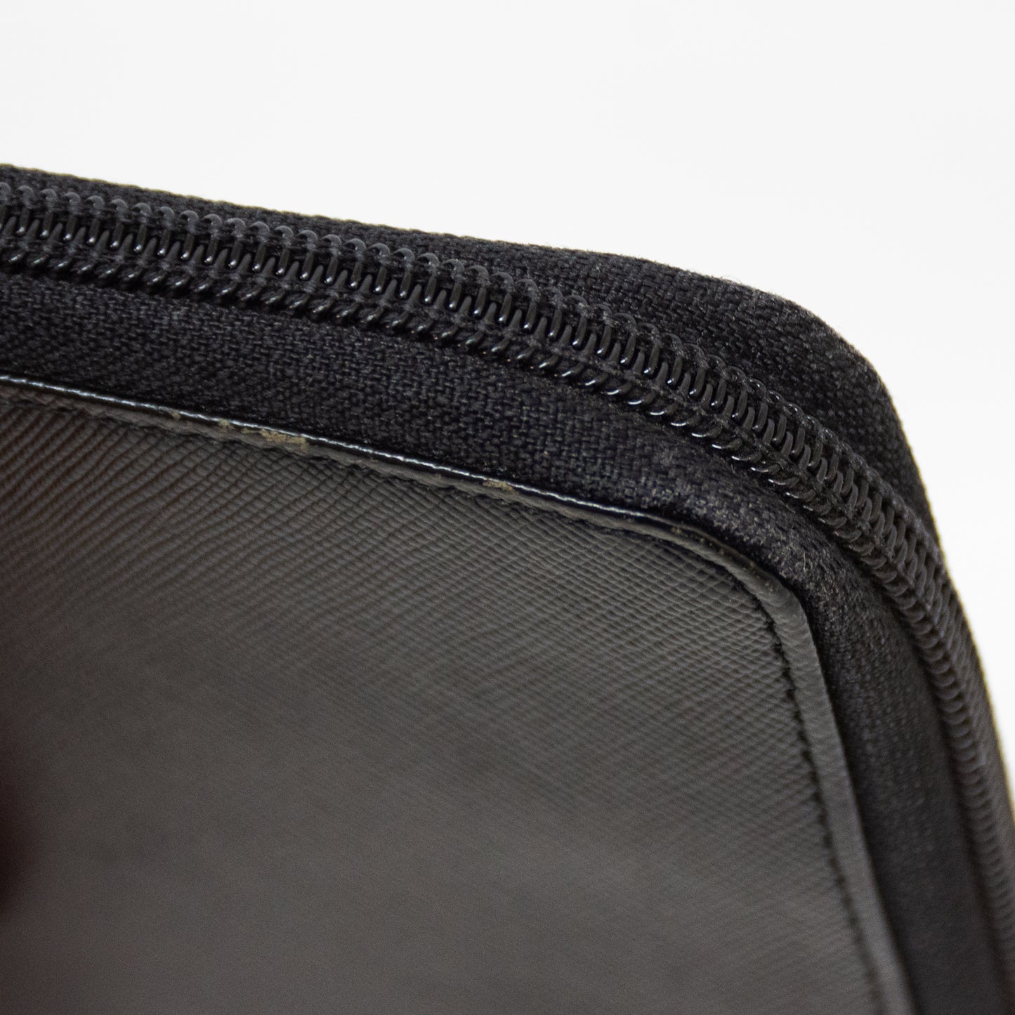 Prada Saffiano Leather Black Mens Zip Around Travel Wallet - 2N0724A