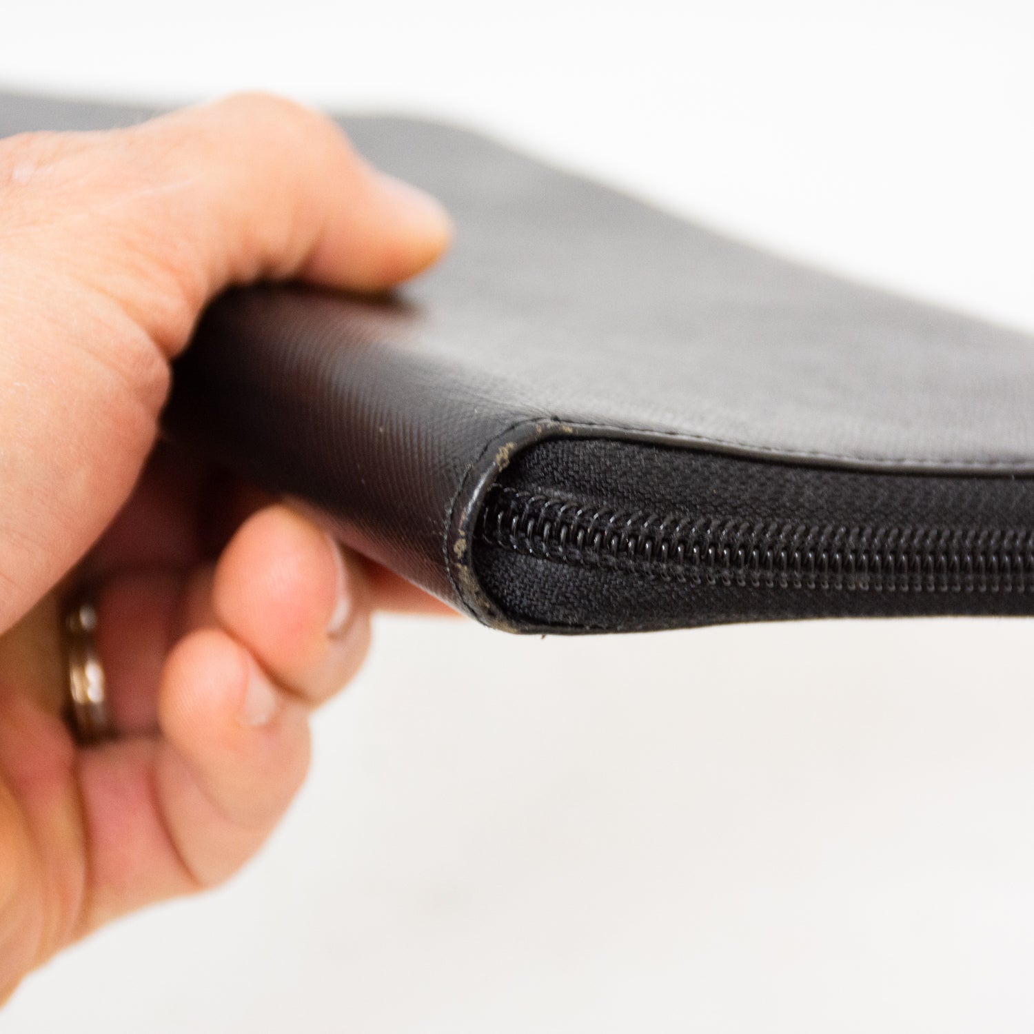 Prada Saffiano Leather Black Mens Zip Around Travel Wallet - 2N0724A