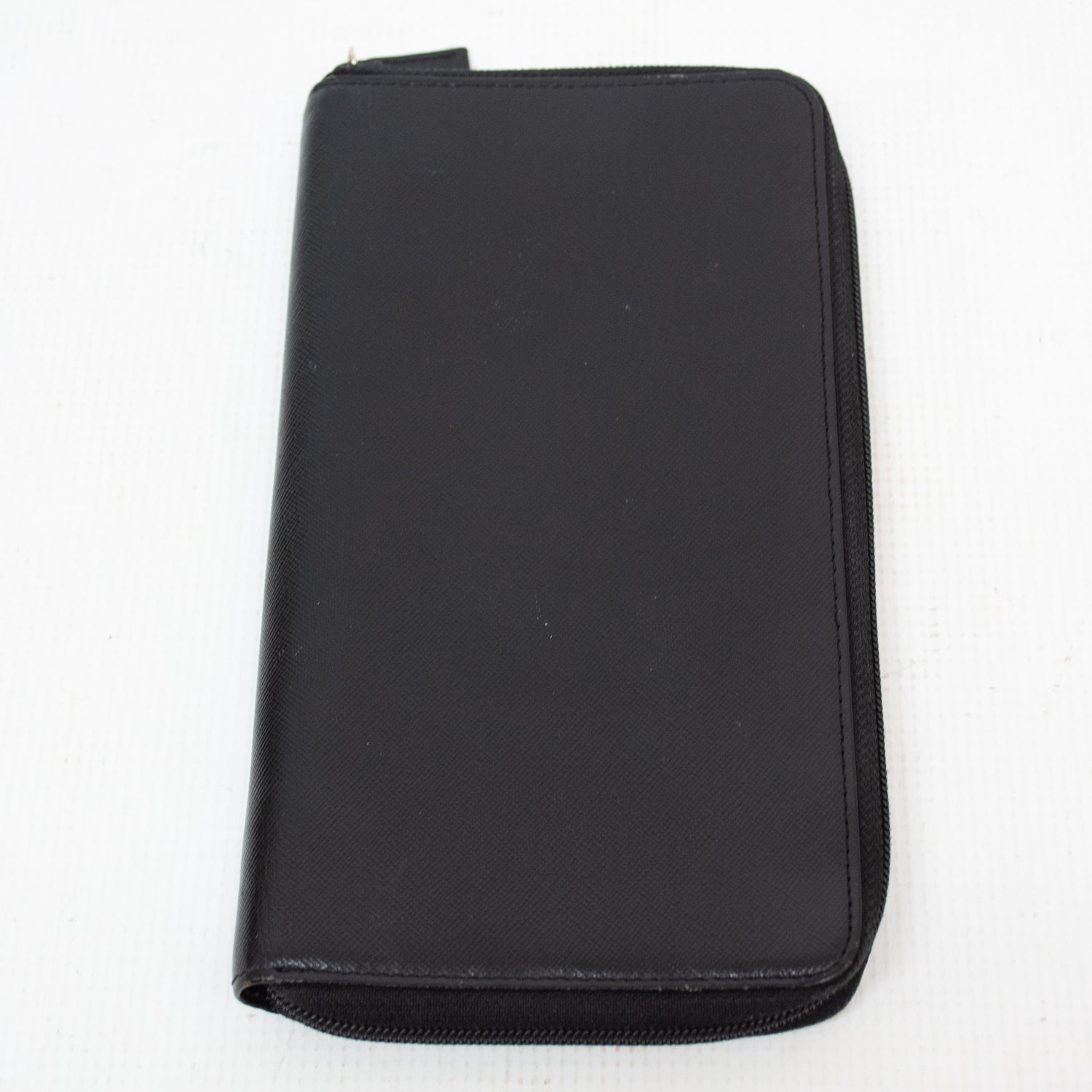 Prada Saffiano Leather Black Mens Zip Around Travel Wallet - 2N0724A