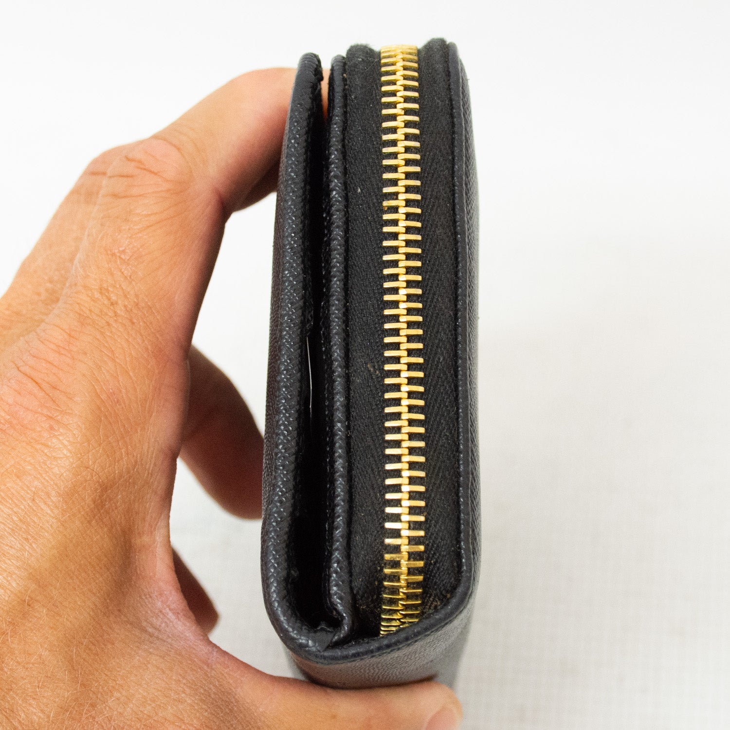 Prada Black Large Saffiano Zip Around Wallet