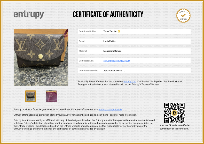 Louis Vuitton Brown Rosali Bifold Wallet - M41939