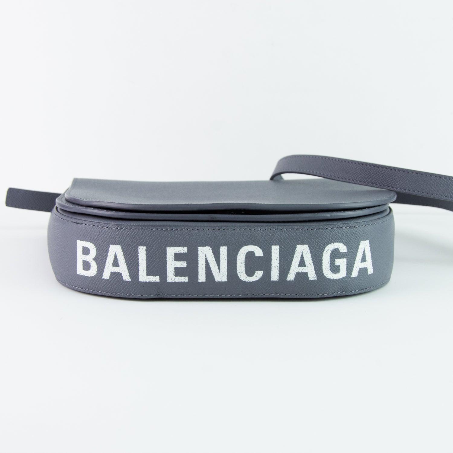 Balenciaga Flap Grained Ville Day S Crossbody - Gray - ipawnishop.com