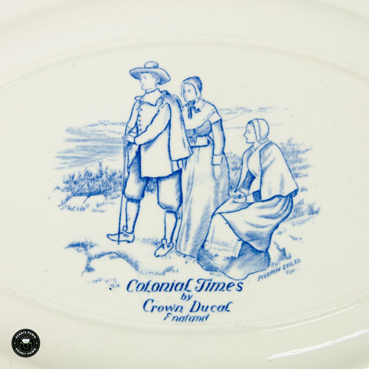 Crown Ducal Oval Serving Platter "colonial Times" 1st Seremon - Made in England - ipawnishop.com