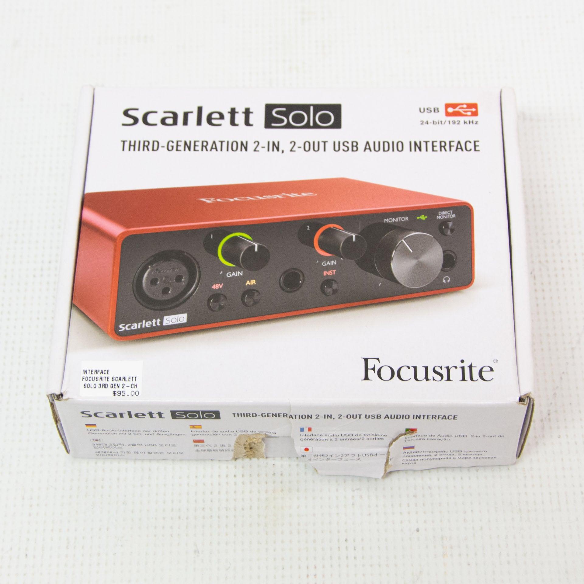 Focusrite Scarlett Solo 3rd Gen 2 Channel Pro Audio Interface