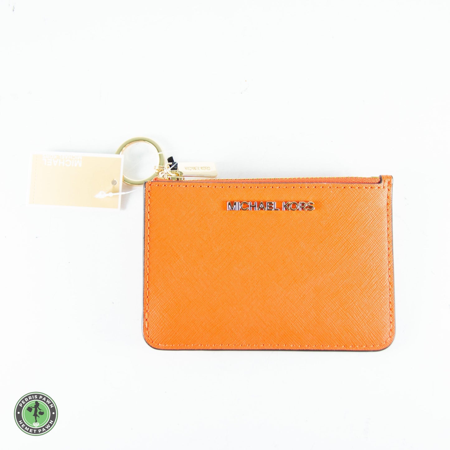 Michael Kors Coinpouch ID/Card Case Leather Clementine - ipawnishop.com