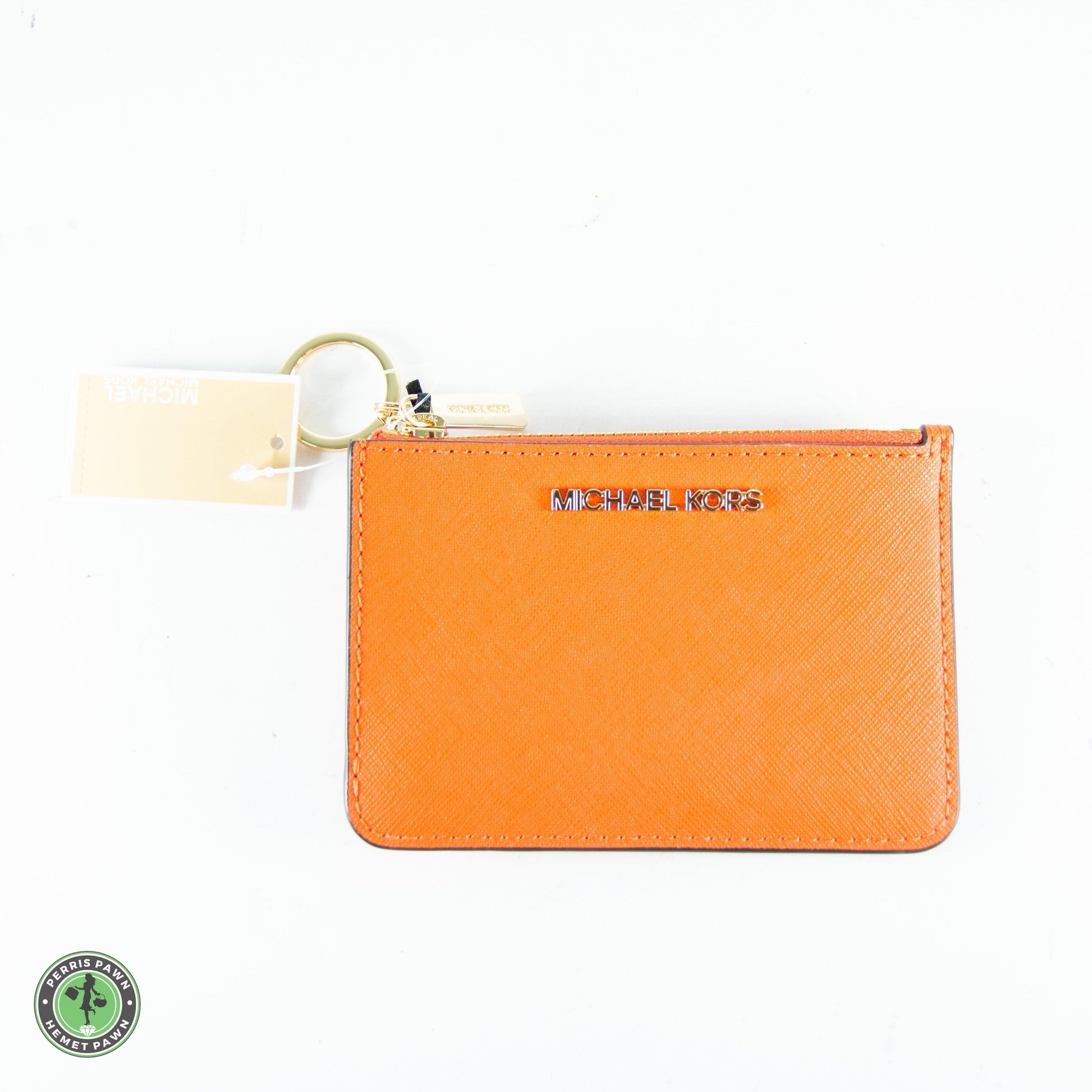 Michael Kors Coinpouch ID/Card Case Leather Clementine - ipawnishop.com