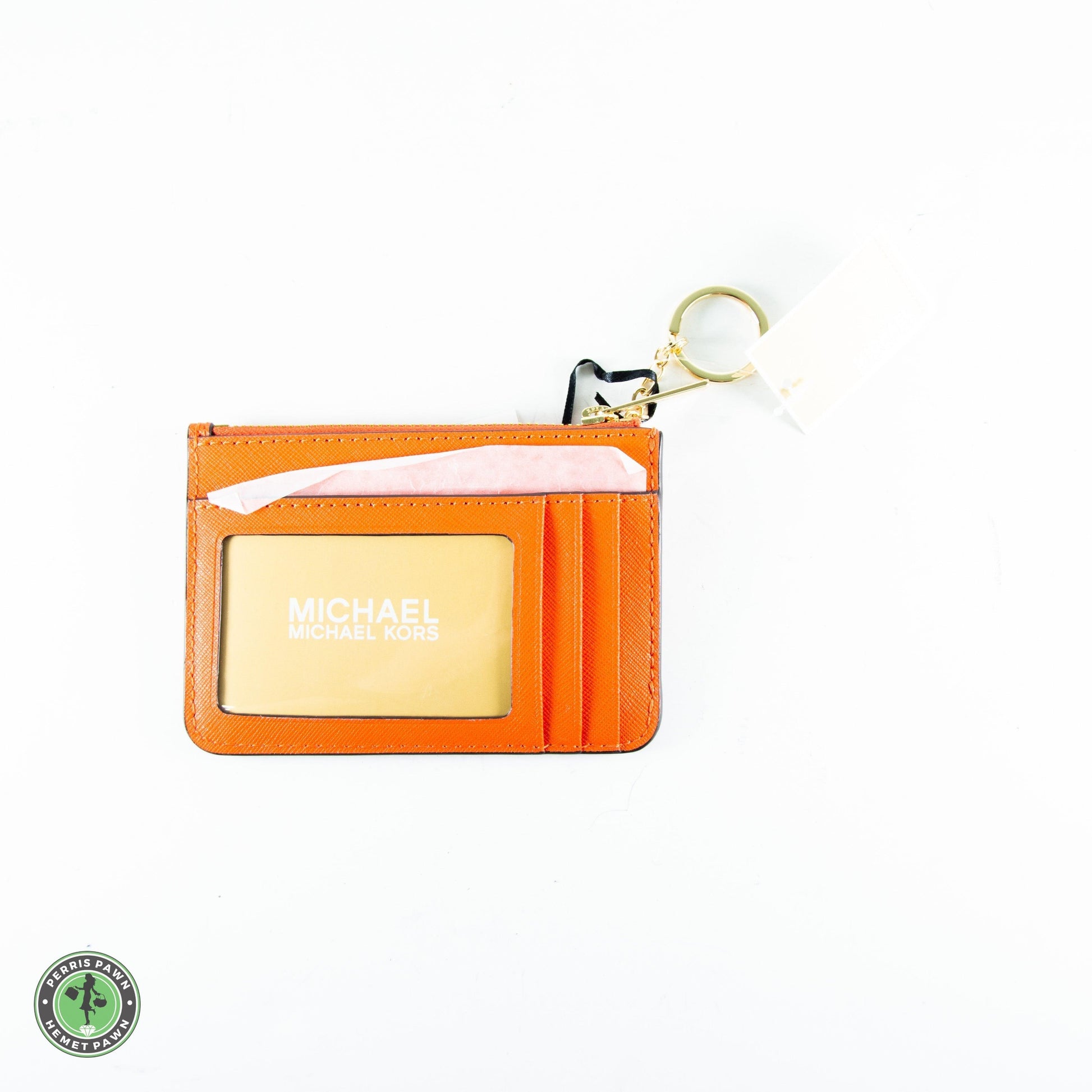 Michael Kors Coinpouch ID/Card Case Leather Clementine - ipawnishop.com