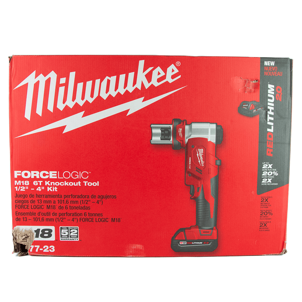 Milwaukee 2677-23 M18 1/2in - 4in. Force Logic 6-Ton Tool Kit w/ extra Knockout Kit - ipawnishop.com