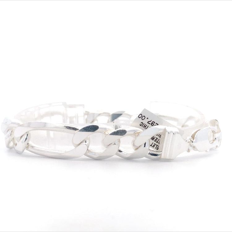 Nisha Sterling Silver Figaro Bracelet - ipawnishop.com