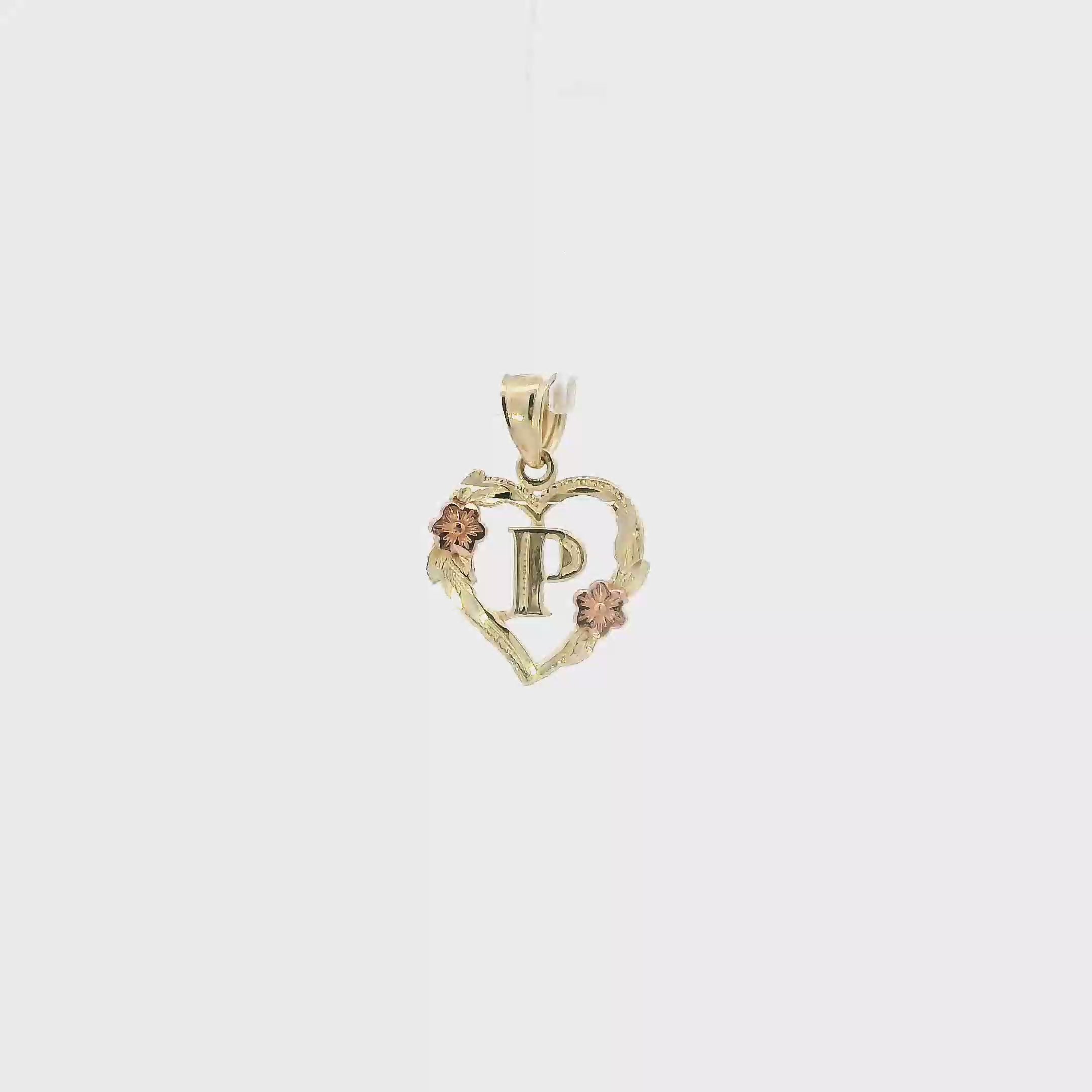 14K Yellow & Rose Gold Diamond Cut Letter 