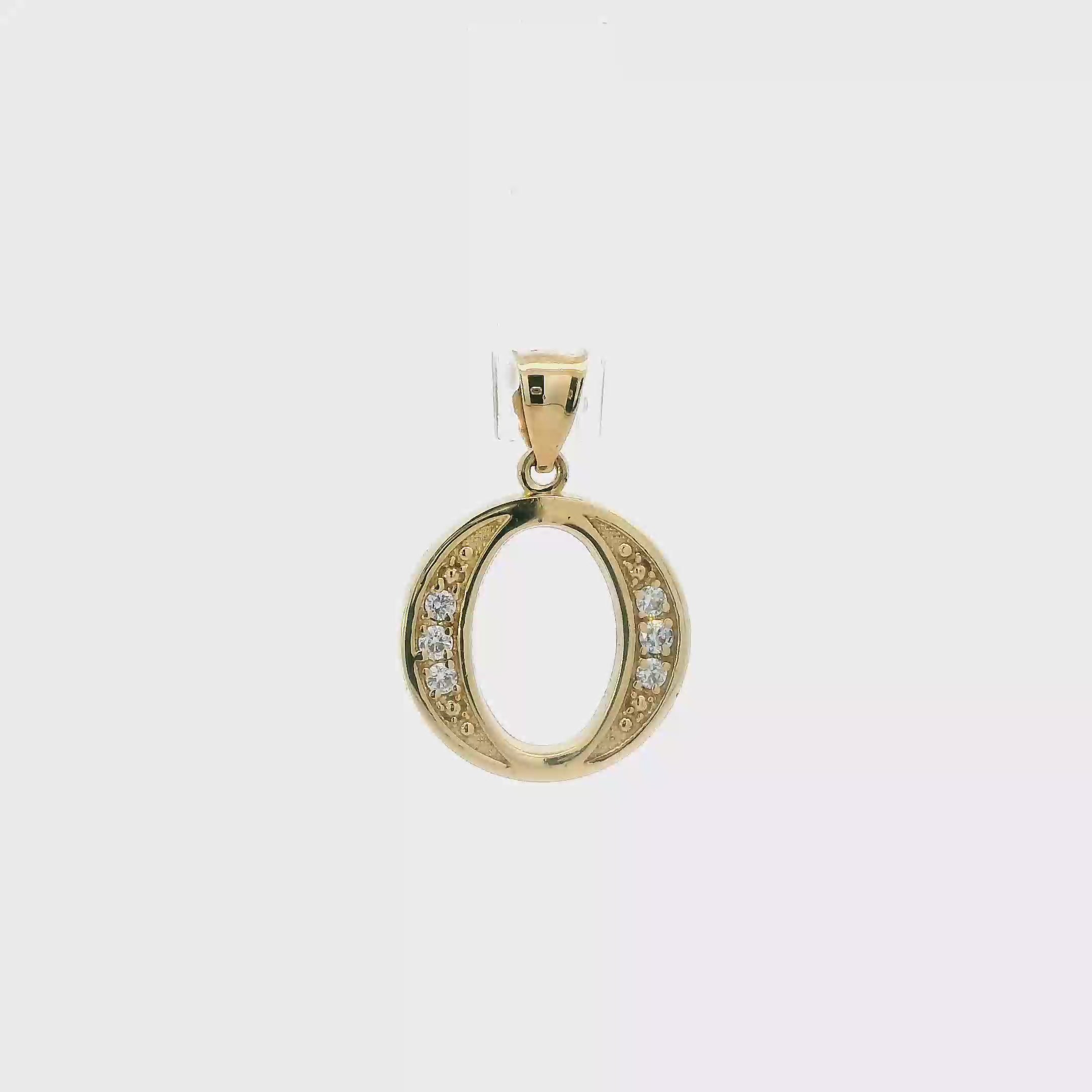 10K Yellow Gold Cz Letter 