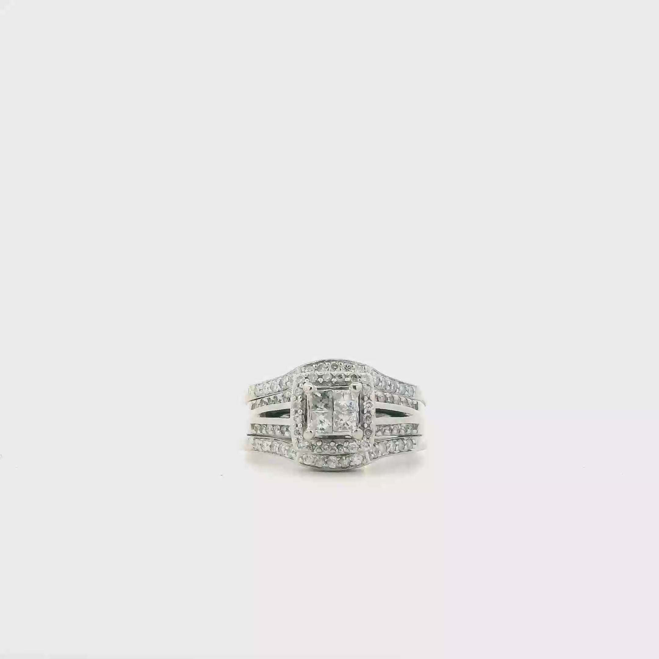 10K/14K White Gold Diamond Women's Ring - 0.69ct