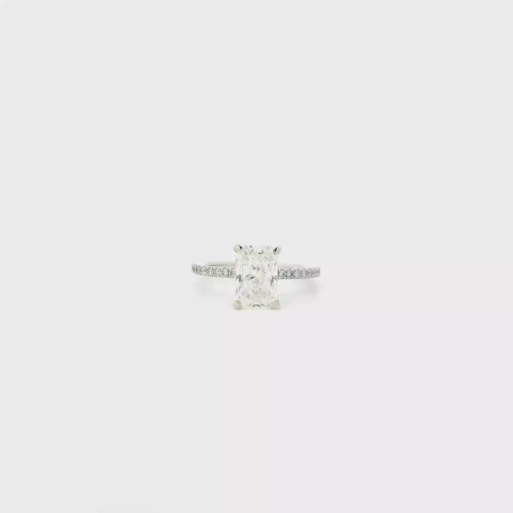 10K White Gold Lab Grown Diamond Womens Ring - 2.96ct